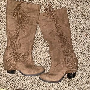 Fergalicious Brown Fringe Boots